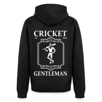 Cricket Gentleman - Design sportif élégant - Veste à capuche bio Premium Unisexe - noir - Dos - Nico (187cm)