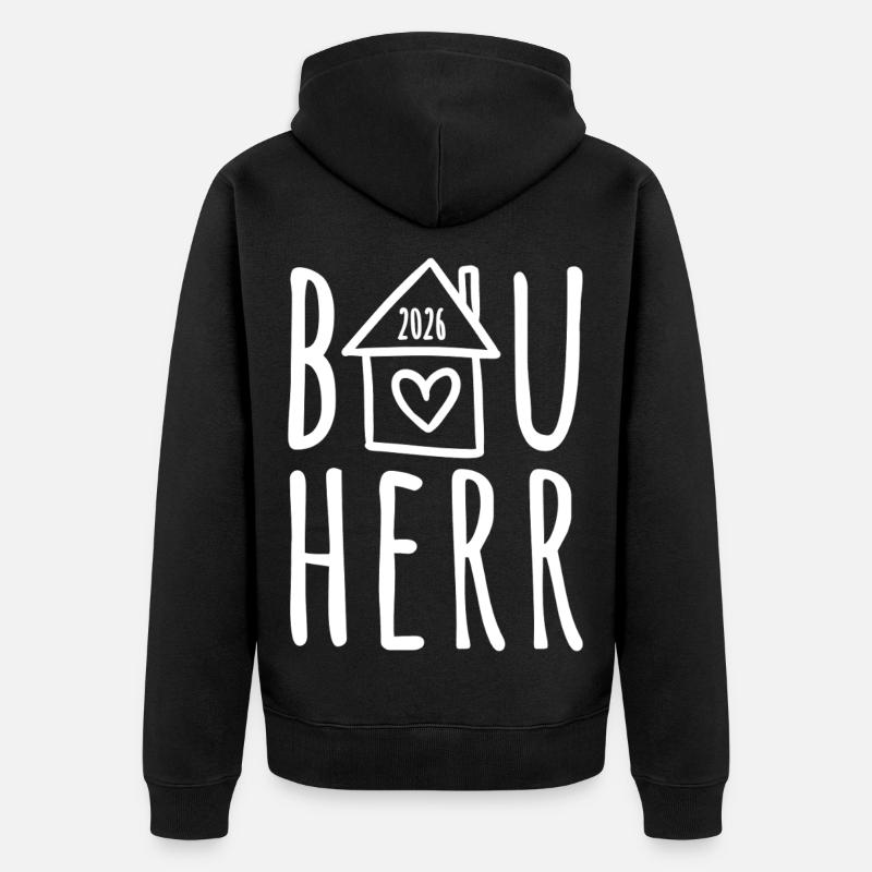Bauherr 2026 - Unisex Premium Bio Zip Hoodie - Schwarz