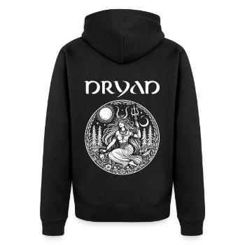 Conception mystique de la dryade – nature de la forêt - Veste à capuche bio Premium Unisexe - noir - Dos - Nico (187cm)