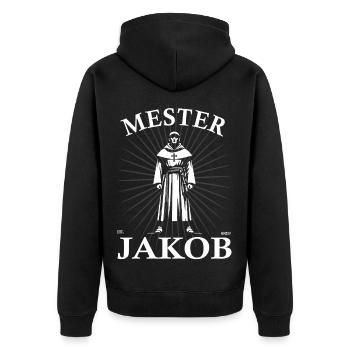 Meister Jakob Design – Chanson pour enfants avec cœur - Veste à capuche bio Premium Unisexe - noir - Dos - Nico (187cm)