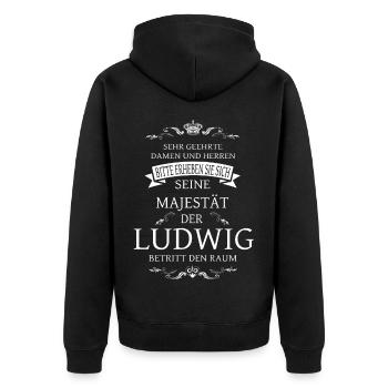 Sa Majesté le Ludwig entre dans la pièce - Veste à capuche bio Premium Unisexe - noir - Dos - Nico (187cm)