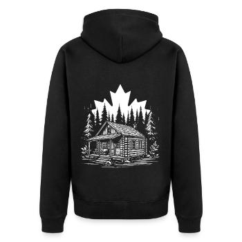 Cabane en rondins au Canada – Pure Nature Design - Veste à capuche bio Premium Unisexe - noir - Dos - Nico (187cm)