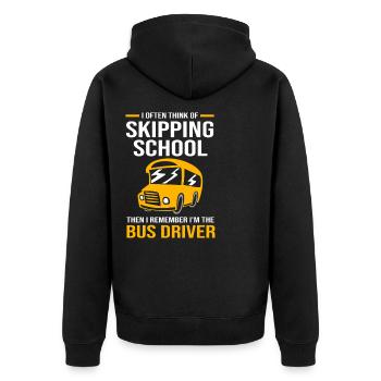 School Bus Driver Bus Driver School Bus - Unisex Premium Organic Zip Hoodie - black - Back - Nico (187cm)