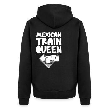 Mexican Train Domino - Unisex Premium Bio Zip Hoodie - Schwarz - Hinten - Nico (187cm)