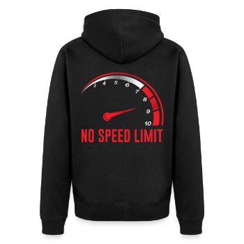 Car Racing Humor No Speed Limit Mechanic Horse - Unisex Premium Organic Zip Hoodie - black - Back - Nico (187cm)