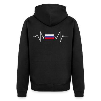 Russie - Veste à capuche bio Premium Unisexe - noir - Dos - Nico (187cm)