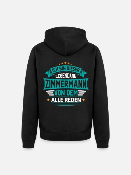 Zimmermann Zimmerei - Unisex Premium Bio Zip Hoodie - Schwarz