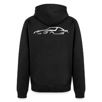 Sports Car Car Silhouette Design - Unisex Premium Organic Zip Hoodie - black - Back - Nico (187cm)