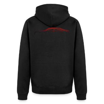 Sports Car Car Silhouette Design - Unisex Premium Organic Zip Hoodie - black - Back - Nico (187cm)