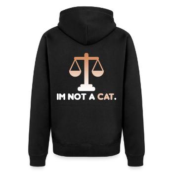 Funny lawyer I'm not a cat lawyer Beratun - Unisex Premium Organic Zip Hoodie - black - Back - Nico (187cm)