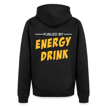 Fueled By Energy Drink Coffee Lover Supplements He - Unisex Premium Organic Zip Hoodie - black - Back - Nico (187cm)