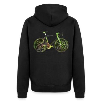 Vélo cycliste vélo vélo roue cadeau - Veste à capuche bio Premium Unisexe - noir - Dos - Nico (187cm)