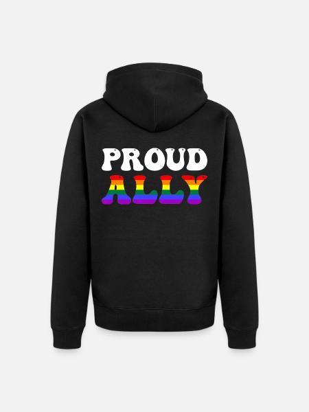Proud Ally - Unisex Premium Bio Zip Hoodie - Schwarz