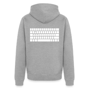 Clavier d'ordinateur WASD jeu PC multijoueur Compétences - Veste à capuche bio Premium Unisexe - gris chiné - Dos - Nico (187cm)