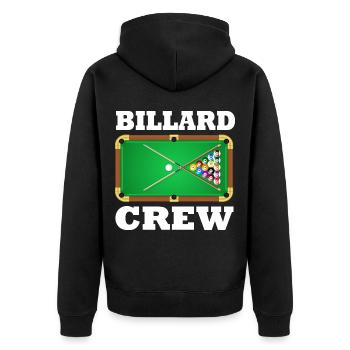 Billard Crew - Unisex Premium Bio Zip Hoodie - Schwarz - Hinten - Nico (187cm)
