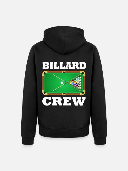 Billard Crew - Unisex Premium Bio Zip Hoodie - Schwarz
