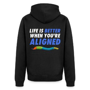 Funny chiropractor Life is better when - Unisex Premium Organic Zip Hoodie - black - Back - Nico (187cm)
