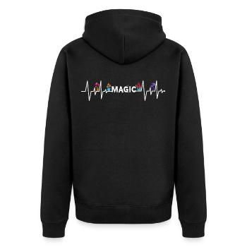 Champignon magique Psychédélique Heartbeat Champignon - Veste à capuche bio Premium Unisexe - noir - Dos - Nico (187cm)