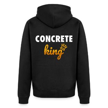 Drôle de béton béton roi de béton ciment Père Fini - Veste à capuche bio Premium Unisexe - noir - Dos - Nico (187cm)