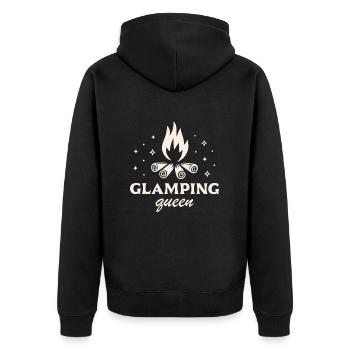 Glamping Camping Luxus Humor Mädchen Camper - Unisex Premium Bio Zip Hoodie - Schwarz - Hinten - Nico (187cm)