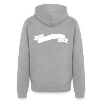 ruban icône banderole - Veste à capuche bio Premium Unisexe - gris chiné - Dos - Nico (187cm)