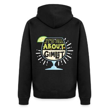 It's All About Gimlet Cocktail - Unisex Premium Bio Zip Hoodie - Schwarz - Hinten - Nico (187cm)