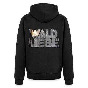 wald 56 - Unisex Premium Bio Zip Hoodie - Schwarz - Hinten - Nico (187cm)