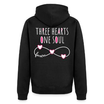 3 cœurs âme Infinity pour toujours pour trois amis - Veste à capuche bio Premium Unisexe - noir - Dos - Nico (187cm)