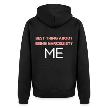 Narceur drôle Le meilleur de la narcissique - Veste à capuche bio Premium Unisexe - noir - Dos - Nico (187cm)