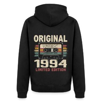 1994 Birthday Gift 1994 Vintage 1994 Retro - Unisex Premium Organic Zip Hoodie - black - Back - Nico (187cm)