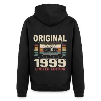 1999 cadeau anniversaire 1999 vintage 1999 rétro - Veste à capuche bio Premium Unisexe - noir - Dos - Nico (187cm)