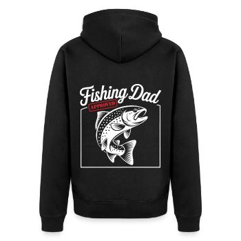 Bester Angelpapa Best Fishing Dad Approved - Unisex Premium Bio Zip Hoodie - Schwarz - Hinten - Nico (187cm)