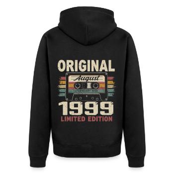 August 1999 August 1999 Gift August 1999 August 1999 - Unisex Premium Organic Zip Hoodie - black - Back - Nico (187cm)