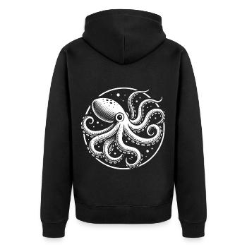 Design Kraken vintage – Style pieuvre maritime - Veste à capuche bio Premium Unisexe - noir - Dos - Nico (187cm)