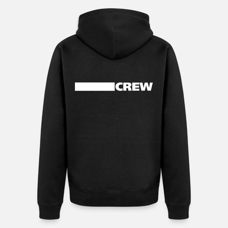 crew linie - Unisex Premium Bio Zip Hoodie - Schwarz