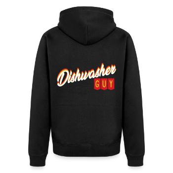Lave-vaisselle homme lave-vaisselle Guy drôle Wasc - Veste à capuche bio Premium Unisexe - noir - Dos - Nico (187cm)