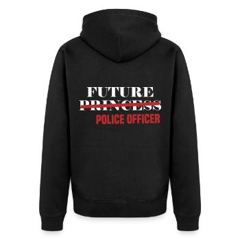 Future Princess Police Officer Kids By - Unisex Premium Organic Zip Hoodie - black - Back - Nico (187cm)