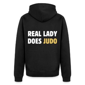 Judo Girl Real Lady Do Judo Wrestling Karate Femin - Unisex Premium Organic Zip Hoodie - black - Back - Nico (187cm)