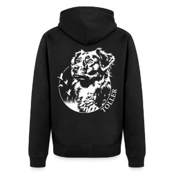 Great Nova Scotia Duck Tolling Retriever Portrait - Unisex Premium Organic Zip Hoodie - black - Back - Nico (187cm)