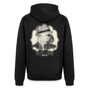 Bully-Club - Unisex Premium Bio Zip Hoodie - Schwarz - Hinten - Nico (187cm)