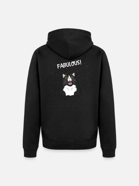 fabulous cat - Unisex Premium Organic Zip Hoodie - black