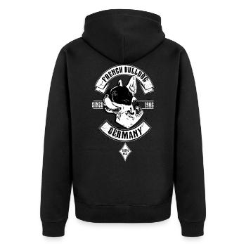 French Bulldog Germany - Unisex Premium Organic Zip Hoodie - black - Back - Nico (187cm)