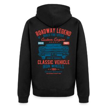 VÉHICULE CLASSIC - Voiture ancienne et la conception de chemise de voiture - Veste à capuche bio Premium Unisexe - noir - Dos - Nico (187cm)