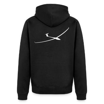 Glider Club Aerolub Gift Air Sports - Unisex Premium Organic Zip Hoodie - black - Back - Nico (187cm)