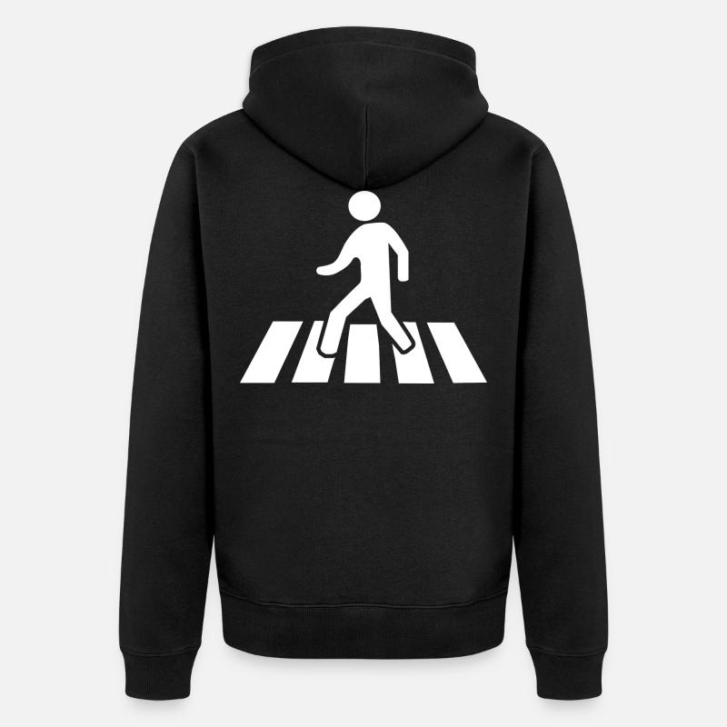 Le trafic passage pour piétons Blanc - Veste à capuche bio Premium Unisexe - noir