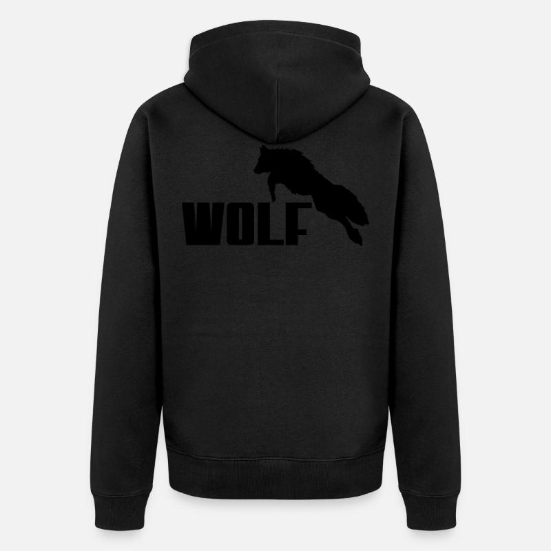 Logo Wolf - Veste à capuche bio Premium Unisexe - noir