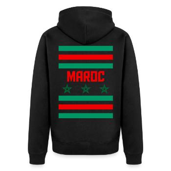Maroc - Veste à capuche bio Premium Unisexe - noir - Dos - Nico (187cm)