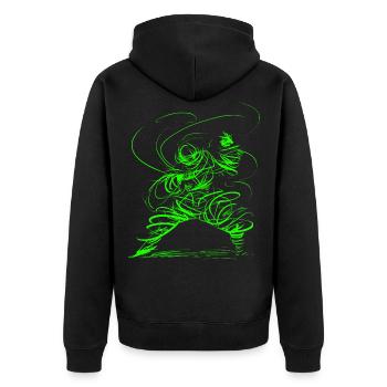 Kung Fu Sorcerer/ Kung-Fu Zauberer - Unisex Premium Bio Zip Hoodie - Schwarz - Hinten - Nico (187cm)