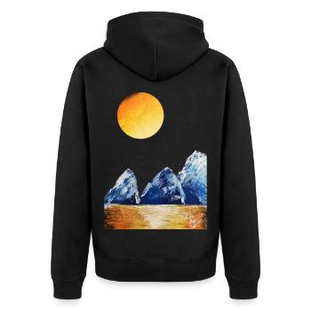 lever du soleil - Veste à capuche bio Premium Unisexe - noir - Dos - Nico (187cm)