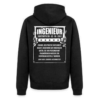 Ingenieur - Hexenmeister Zauberer Wissenschafler - Unisex Premium Bio Zip Hoodie - Schwarz - Hinten - Nico (187cm)